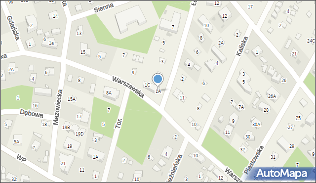 Pobierowo, Łódzka, 1A, mapa Pobierowo