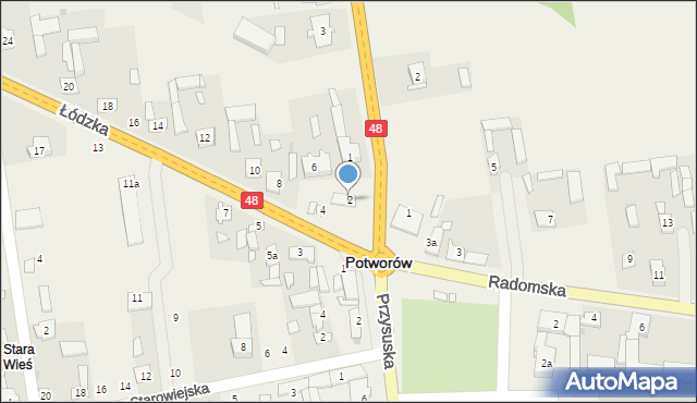 Potworów, Łódzka, 2, mapa Potworów