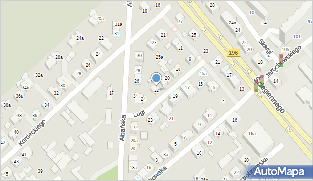 Poznań, Logi Adama, 22, mapa Poznania