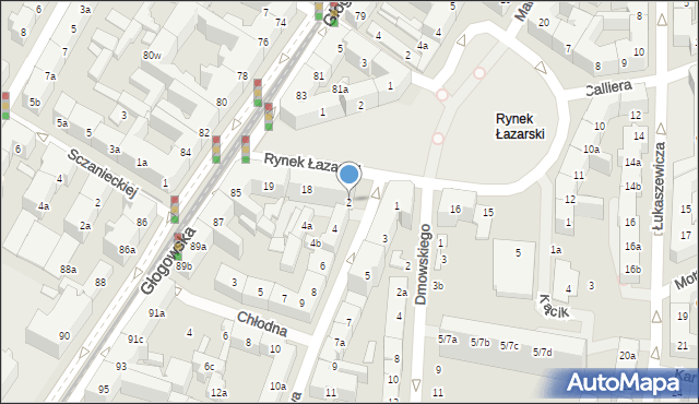 Poznań, Lodowa, 2, mapa Poznania