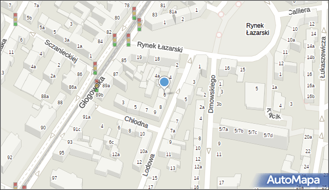 Poznań, Lodowa, 6, mapa Poznania