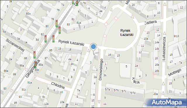 Poznań, Lodowa, 1, mapa Poznania