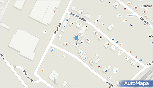 Poznań, Łosiowa, 5, mapa Poznania