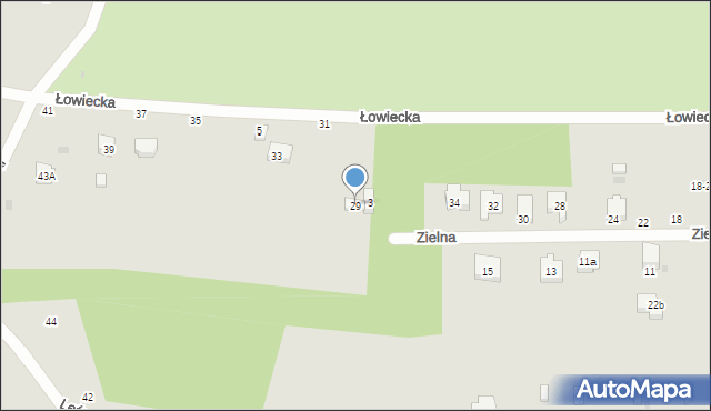 Radomsko, Łowiecka, 29, mapa Radomsko