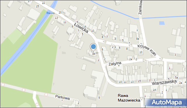 Rawa Mazowiecka, Łowicka, 3A, mapa Rawa Mazowiecka