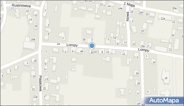 Rusinowice, Lompy Józefa, 6, mapa Rusinowice