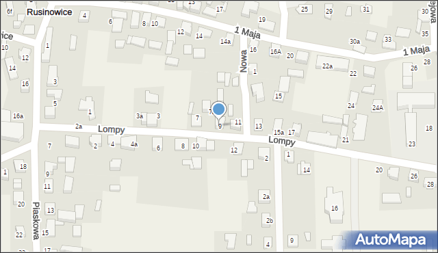 Rusinowice, Lompy Józefa, 9, mapa Rusinowice