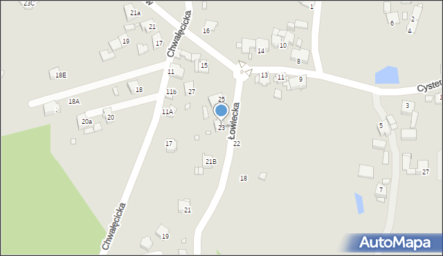 Rybnik, Łowiecka, 23, mapa Rybnika