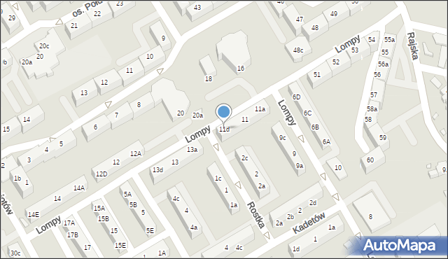 Rybnik, Lompy Józefa, 11d, mapa Rybnika