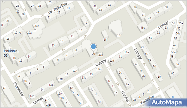 Rybnik, Lompy Józefa, 20, mapa Rybnika