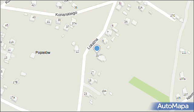 Rybnik, Lokalna, 13, mapa Rybnika