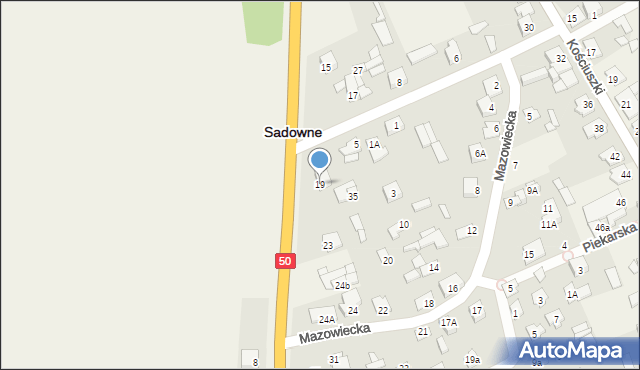 Sadowne, Łochowska, 19, mapa Sadowne