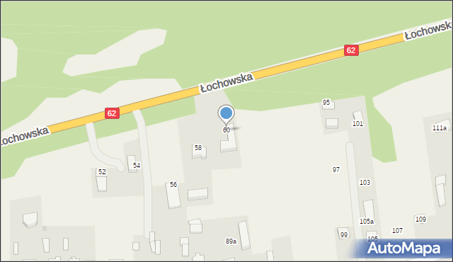 Skuszew, Łochowska, 60, mapa Skuszew