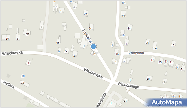 Sławków, Łosińska, 1A, mapa Sławków