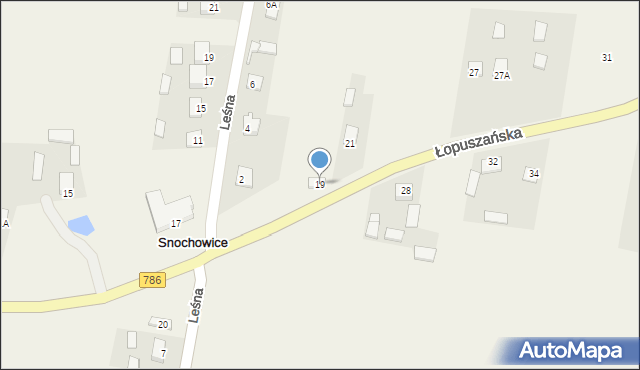 Snochowice, Łopuszańska, 19, mapa Snochowice