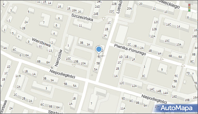 Sosnowiec, Lotników, 5C, mapa Sosnowca