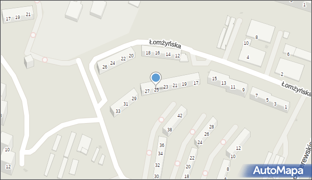 Sosnowiec, Łomżyńska, 25, mapa Sosnowca