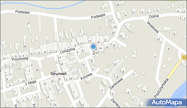 Strumień, Londzina Józefa, ks., 10, mapa Strumień