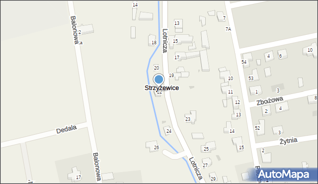 Strzyżewice, Lotnicza, 22, mapa Strzyżewice