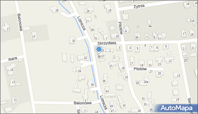 Strzyżewice, Lotnicza, 35, mapa Strzyżewice