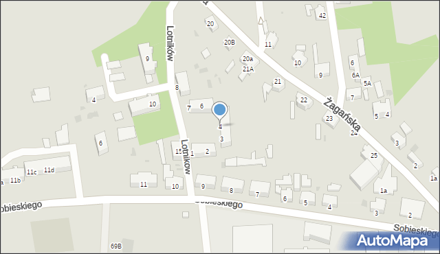 Szprotawa, Lotników, 4, mapa Szprotawa