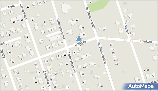 Tarnów, Lotnicza, 11a, mapa Tarnów