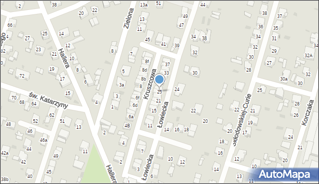 Tarnowskie Góry, Łowiecka, 25, mapa Tarnowskie Góry