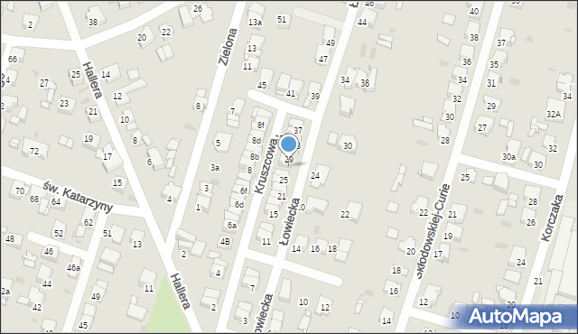 Tarnowskie Góry, Łowiecka, 27, mapa Tarnowskie Góry