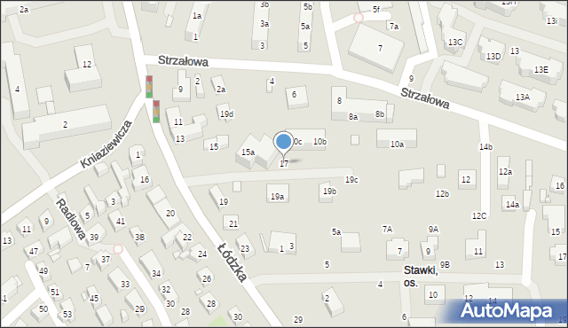 Toruń, Łódzka, 17, mapa Torunia