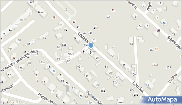 Toruń, Łódzka, 84, mapa Torunia