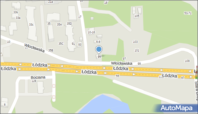 Toruń, Łódzka, 95, mapa Torunia