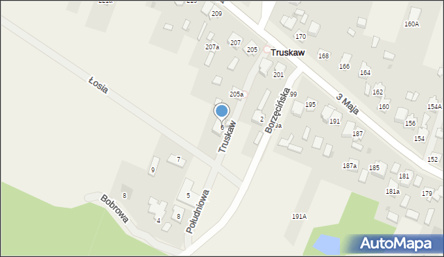 Truskaw, Łosia, 6, mapa Truskaw