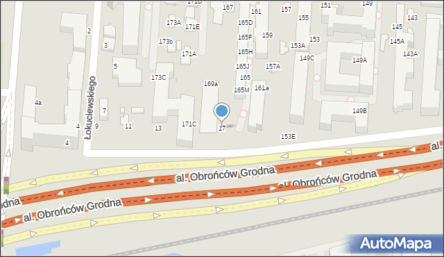 Warszawa, Łokuciewskiego Witolda, płk., 17, mapa Warszawy