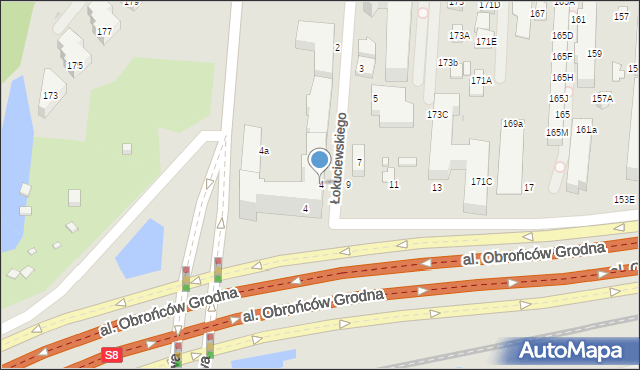 Warszawa, Łokuciewskiego Witolda, płk., 4, mapa Warszawy