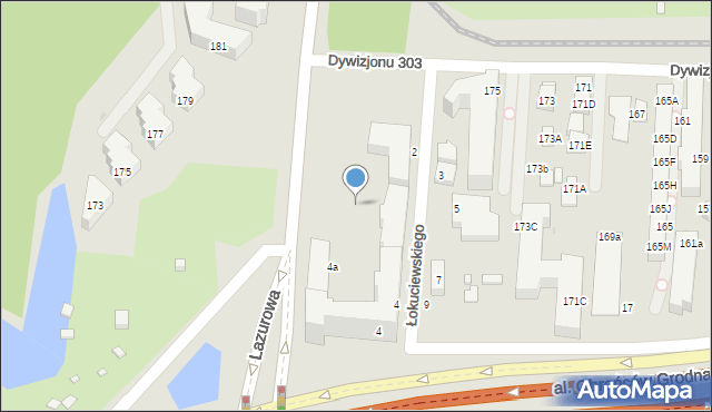 Warszawa, Łokuciewskiego Witolda, płk., 4a, mapa Warszawy