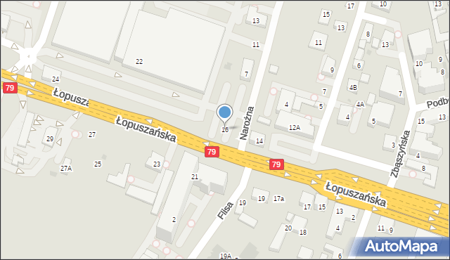 Warszawa, Łopuszańska, 16, mapa Warszawy