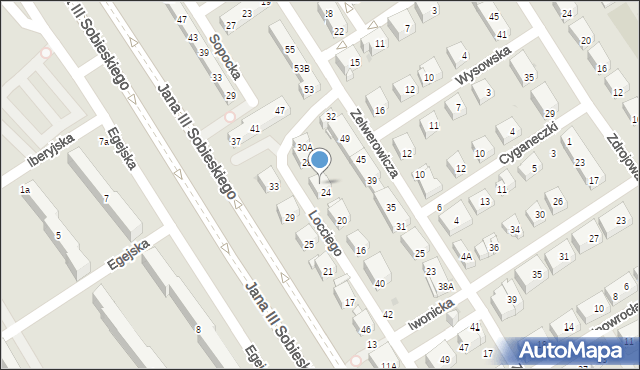Warszawa, Locciego Augustyna, 26, mapa Warszawy