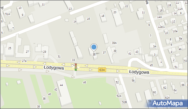 Warszawa, Łodygowa, 35, mapa Warszawy