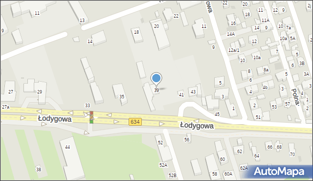 Warszawa, Łodygowa, 39, mapa Warszawy