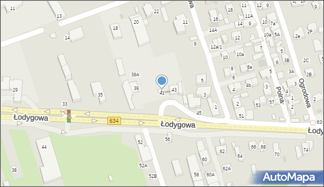 Warszawa, Łodygowa, 41, mapa Warszawy