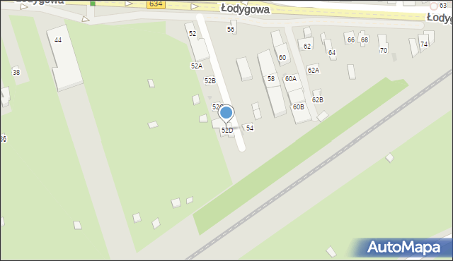 Warszawa, Łodygowa, 52D, mapa Warszawy