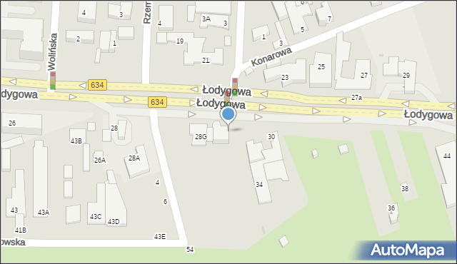 Warszawa, Łodygowa, 289, mapa Warszawy