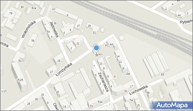 Warszawa, Łomżyńska, 36, mapa Warszawy