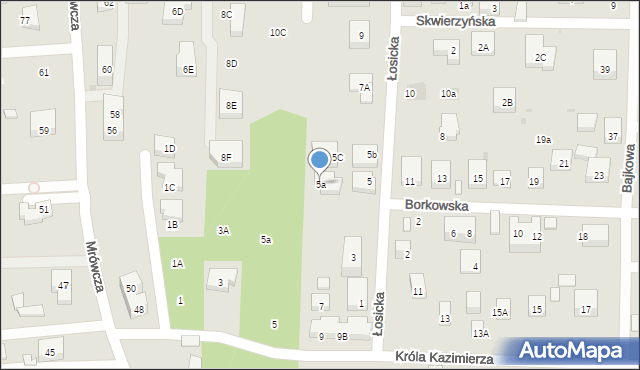 Warszawa, Łosicka, 5a, mapa Warszawy