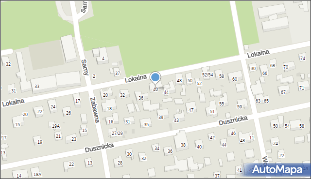 Warszawa, Lokalna, 40, mapa Warszawy