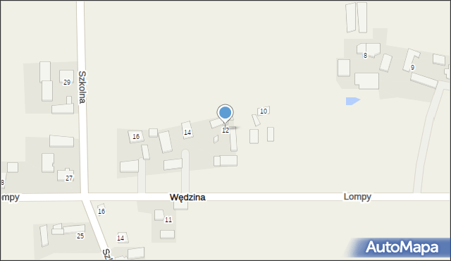 Wędzina, Lompy Józefa, 12, mapa Wędzina