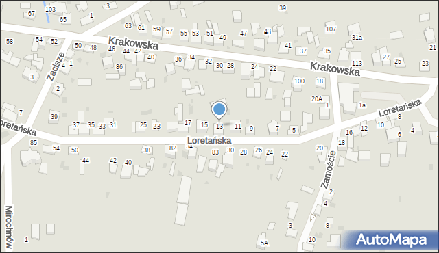 Wojnicz, Loretańska, 13, mapa Wojnicz