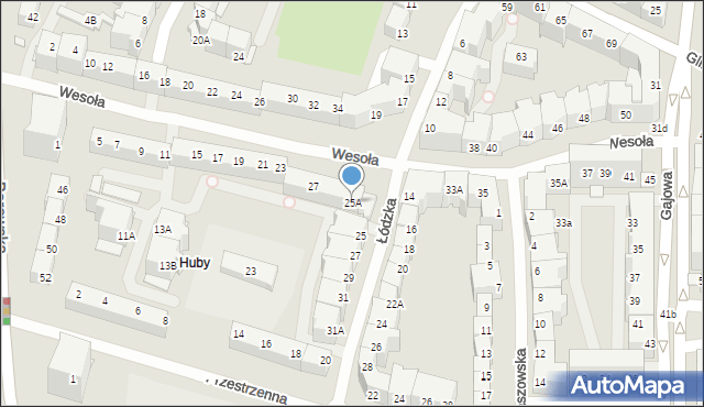 Wrocław, Łódzka, 25A, mapa Wrocławia