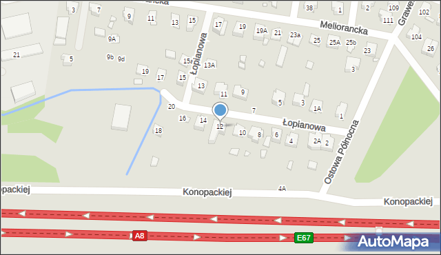 Wrocław, Łopianowa, 12, mapa Wrocławia