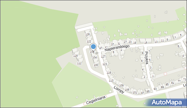 Zabrze, Lompy Józefa, 106, mapa Zabrza